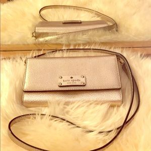 Kate Spade metallic gold crossbody bag